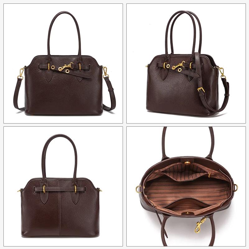 Dámská taška z pravé kůže dámská taška přes rameno retro styl luxusní designová crossbody taška nová