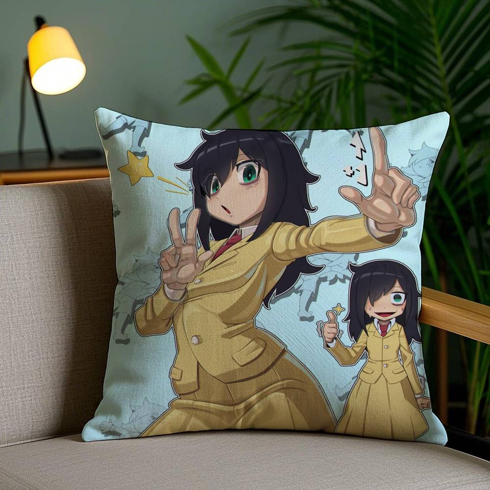 K-Kuroki T-Tomoko Pillow Case Office Sofa Dorm Chair Back Short Plush Double-sided Printing Home  Cushion Cover