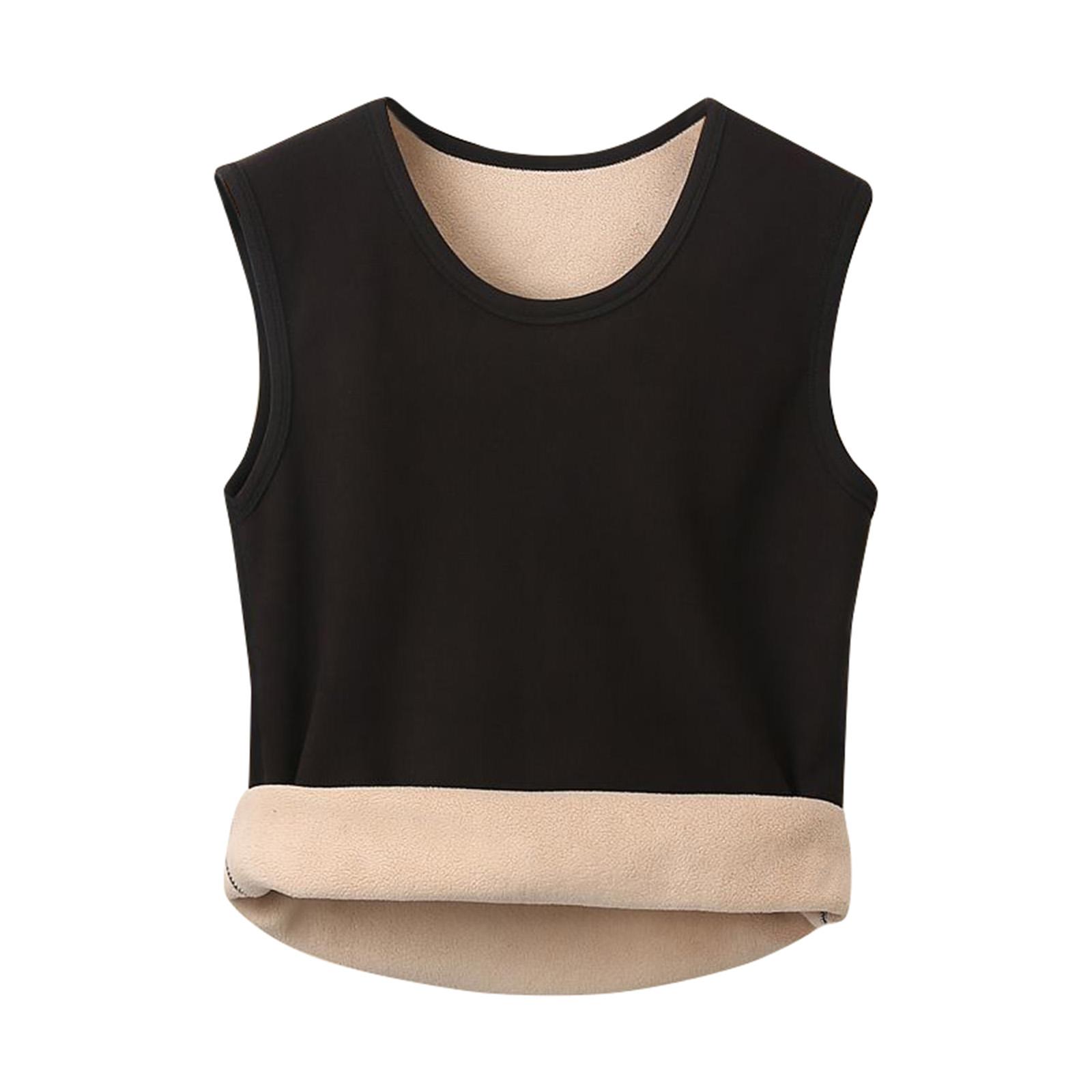 

Мужская однотонная теплая футболка-жилет с плюшевой подкладкой, мужская повседневная футболка-жилет с плюшевой подкладкой L