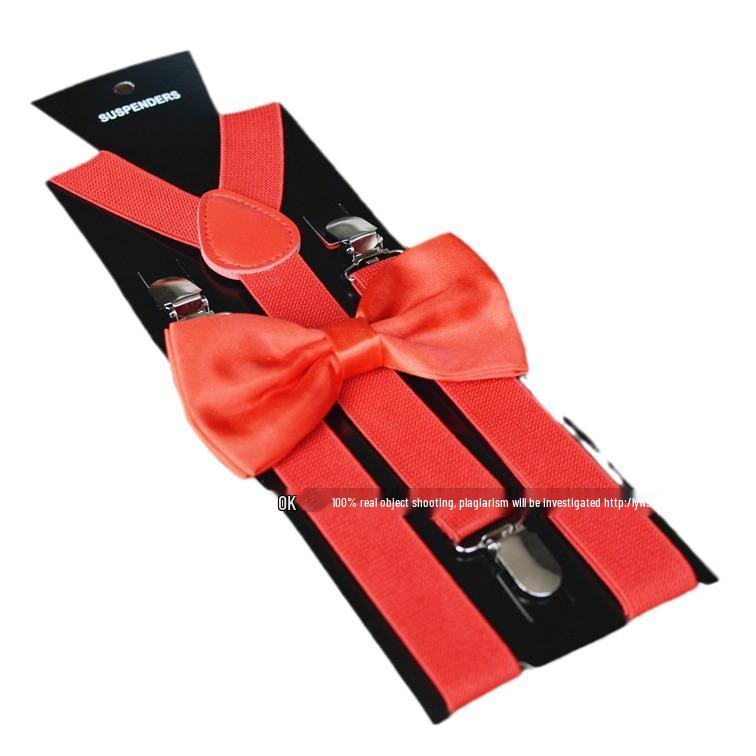 Pure Black Photography Dungarees with Bow Tie & Suspenders Set for Adults