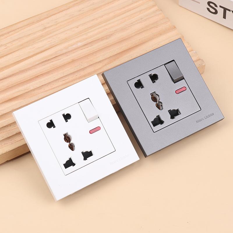 Universal 18W Type-C Quick Charge 5-pin Socket,Uk Wall Electrical Outlet With USB Charger,White Smart Double Power Socket Plug