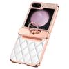 For Samsung Galaxy Z Flip6 5G/Z Flip5 5G Case Rhinestone Decor Leather+PC Rhombus Phone Cover