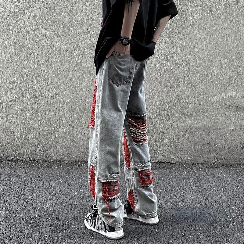 Cheap High Street American Pants Ruffian Handsome Senior Sense Red ...