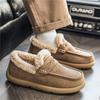 Moccasins Men Loafers Winter Driving Shoes Warm Fleece Slip On Low Top Snow Boots Plush Flats Outdoor Fur Lined Casual Shoes