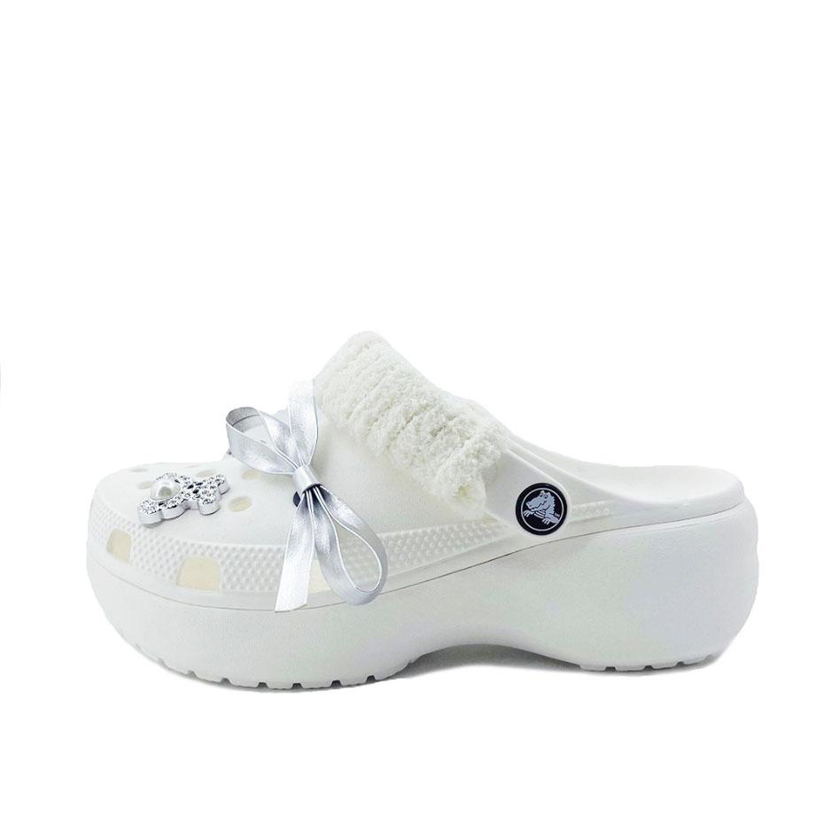 

Crocs Classic Platform Clog EVA Бант Кампус Стиль Дырочные Туфли Унисекс Белый 34-35 белый