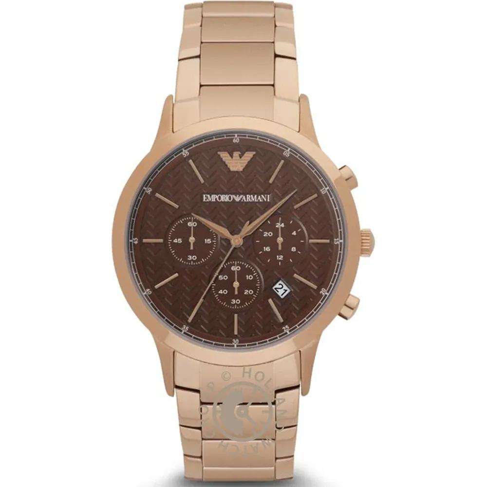 Emporio Armani Renato Large Brown Metal Men s Quartz Chronograph AR2504 коричневый