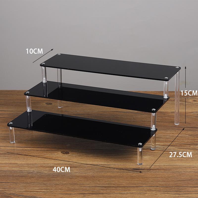 Black Handmade Toy Display Rack 1/2/3/4/5 Layer Ladder Shelf for Building Block Model Doll Office Cosmetics Storage