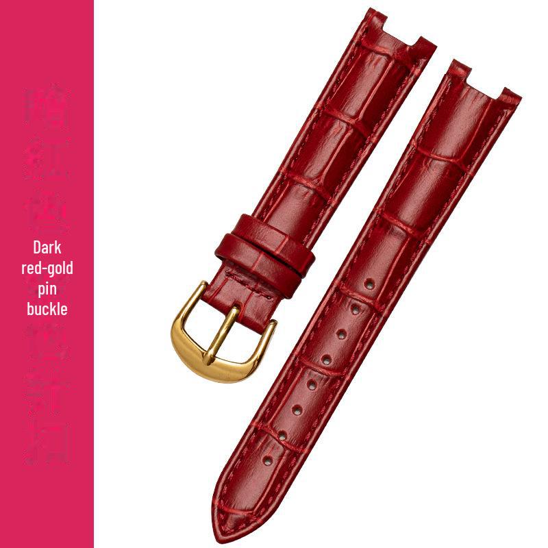 

Красный и черный женский ремешок из натуральной кожи Ronnie Notch для серии 616368/616764 Connector 14mm, Notch 7mm, Depth 3mm