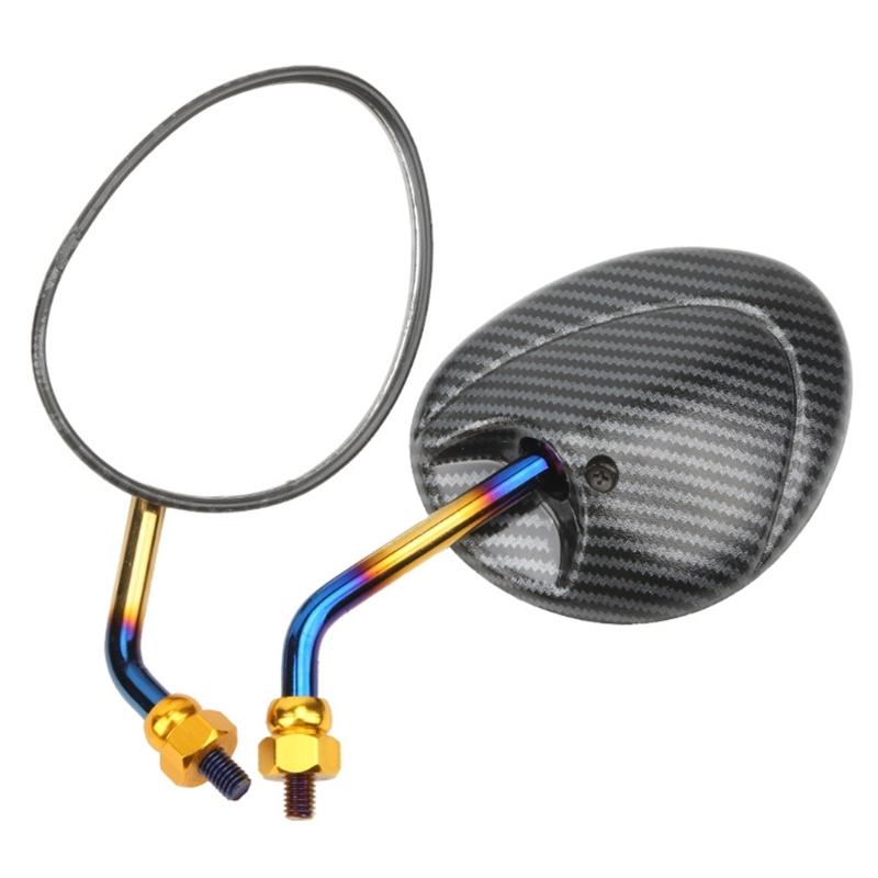 

8mm/10mm Motorcycle Side Glass Replacement Motorbike Rearview Side Glass Multi Angle Adjustment with Reflective Streak 8mm