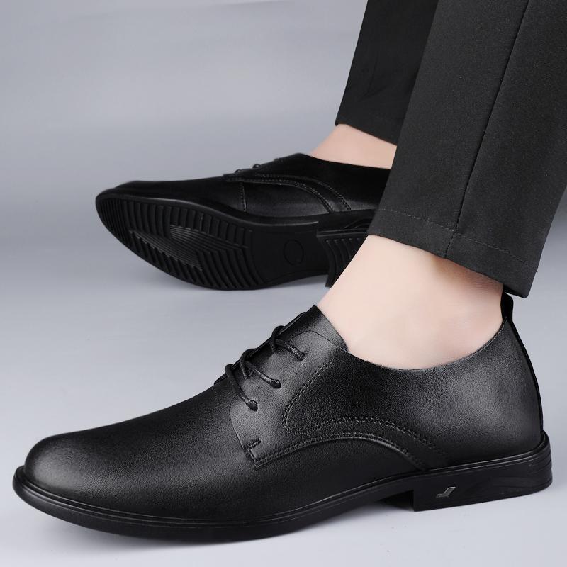 Fashion Luxury Brand Men's Business Formal Shoes Pointed Lace Up Men's Leather Casual Shoes Interview Commuting High-quality Work Shoes