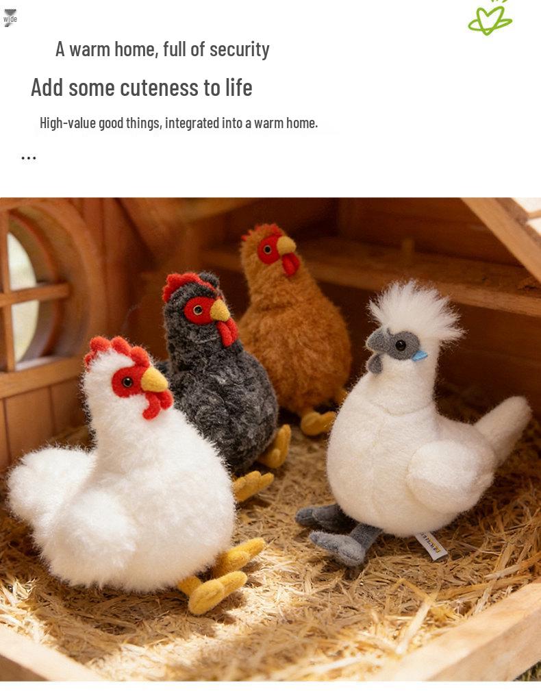 Grenzüberschreitende Simulations-Geflügel-Serie: Hahn, Henne, Truthahn, Schwarzes Huhn Plüschfiguren