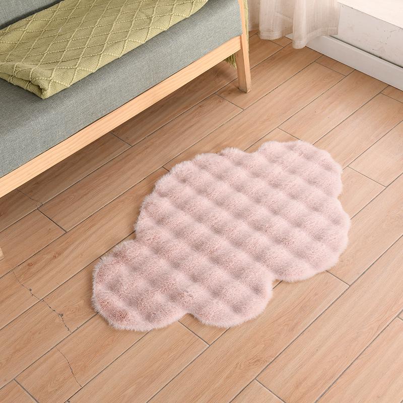 Cloud Carpet: Cute Girly Bubble Fleece Rug for Bedroom & Living Room - Machine Washable