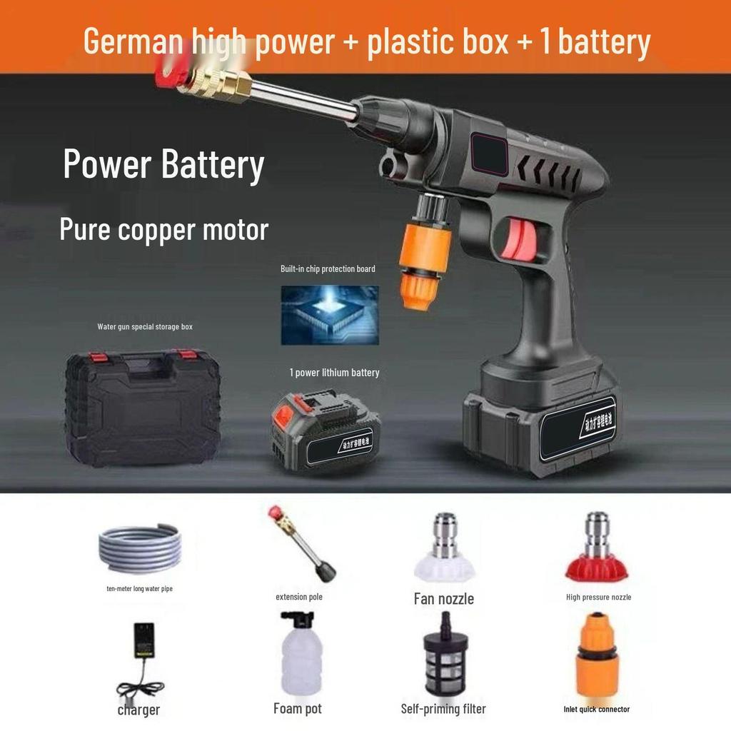 Cordless Rechargeable High-Power Pressure Washer for Home and Car Cleaning