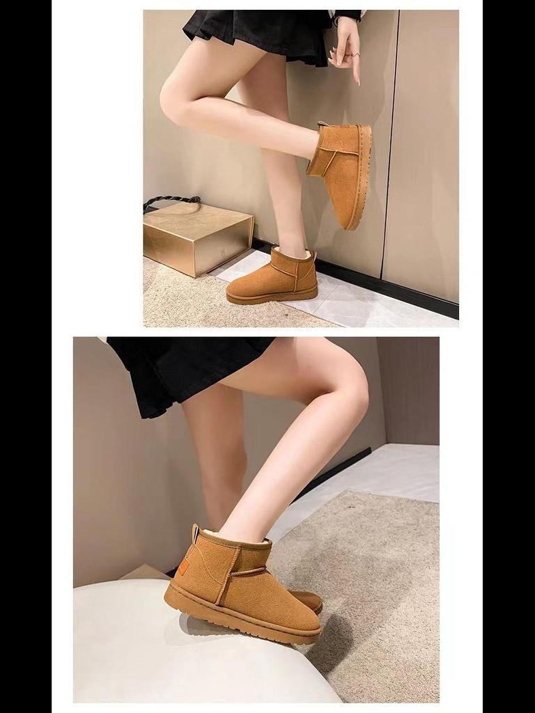 Women's 2023 New Snow Boots: Thick Cotton, Velvet-Lined, Mid-Tube Design for Quick One-Step On.