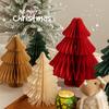 Foldable Paper Holiday Tree Ornament 3D Honeycomb Christmas Tabletop Centerpiece for Home Party Seasonal Decor