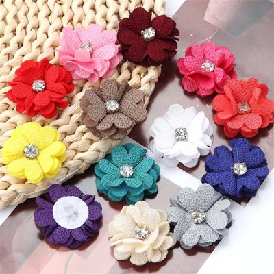 10 Pezzi 35mm Rete Fiore Gardenia Applicazione Per DIY Copricapo Fermagli per Capelli Accessori Decorativi Vestiti Cappello Scarpe Artigianato Toppe da Cucito