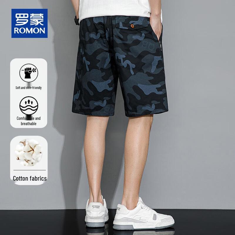 ROMON Men's Summer Business Casual Cotton Shorts
