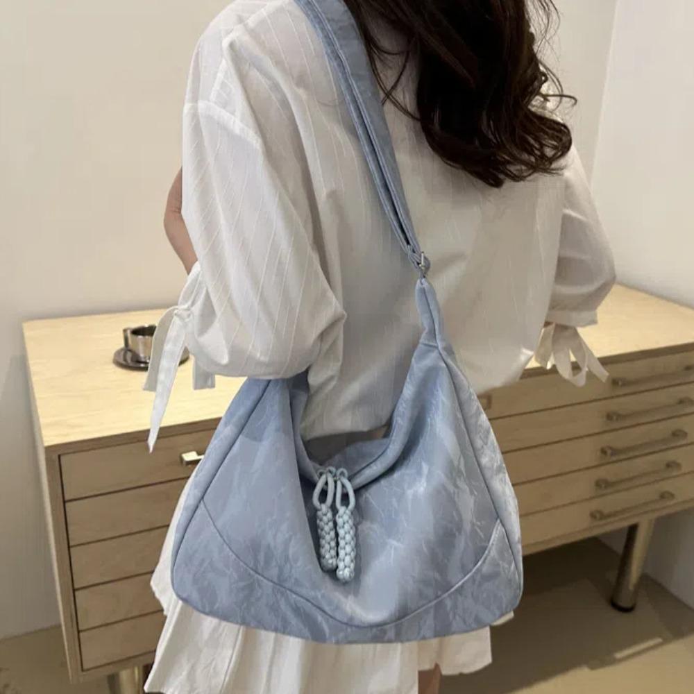 Soft Texture Crossbody Bag Korean Style PU Leather Handbag All-Match Solid Color Tote Bag  School