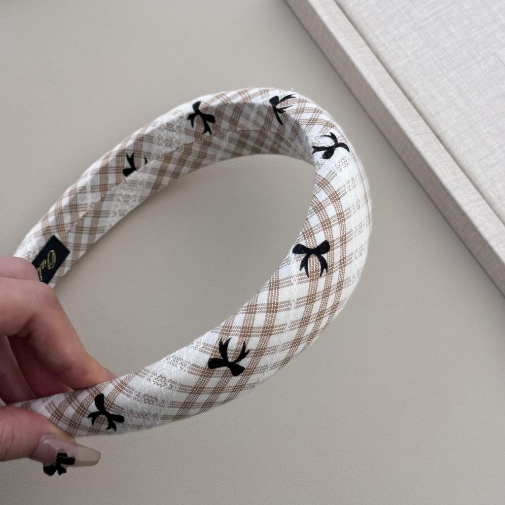 Advanced Plaid Bow Headband for Women - Fashionable Sponge Hair Accessory