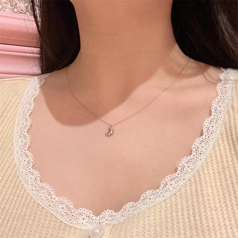 Náhrdelník s přívěskem ve tvaru croissantu pro ženy, přátelský přívěsek, choker, dívčí, nejlepší dárek, trendy jemné šperky