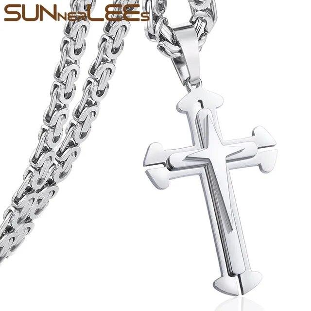 Collana 18 Pollici Handmade Collana Con Ciondolo Croce Celtica Piccola In Argento Placcato - 18", Con Chiusura A Aragosta E Sacchetto Regalo, Handmade Legrand Cross - Foto 1