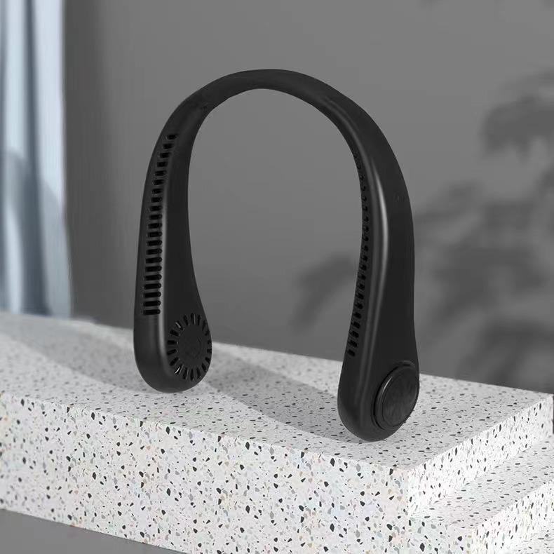 Silent Digital Neck Fan: Leafless, USB Rechargeable, Multi-Speed, Compact Design for Outdoor Sports
