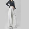 New Spring Autumn Women Sports Sweatpants, High Waist Draping Wide Leg Pants, American Style Trousers For Petite Figures