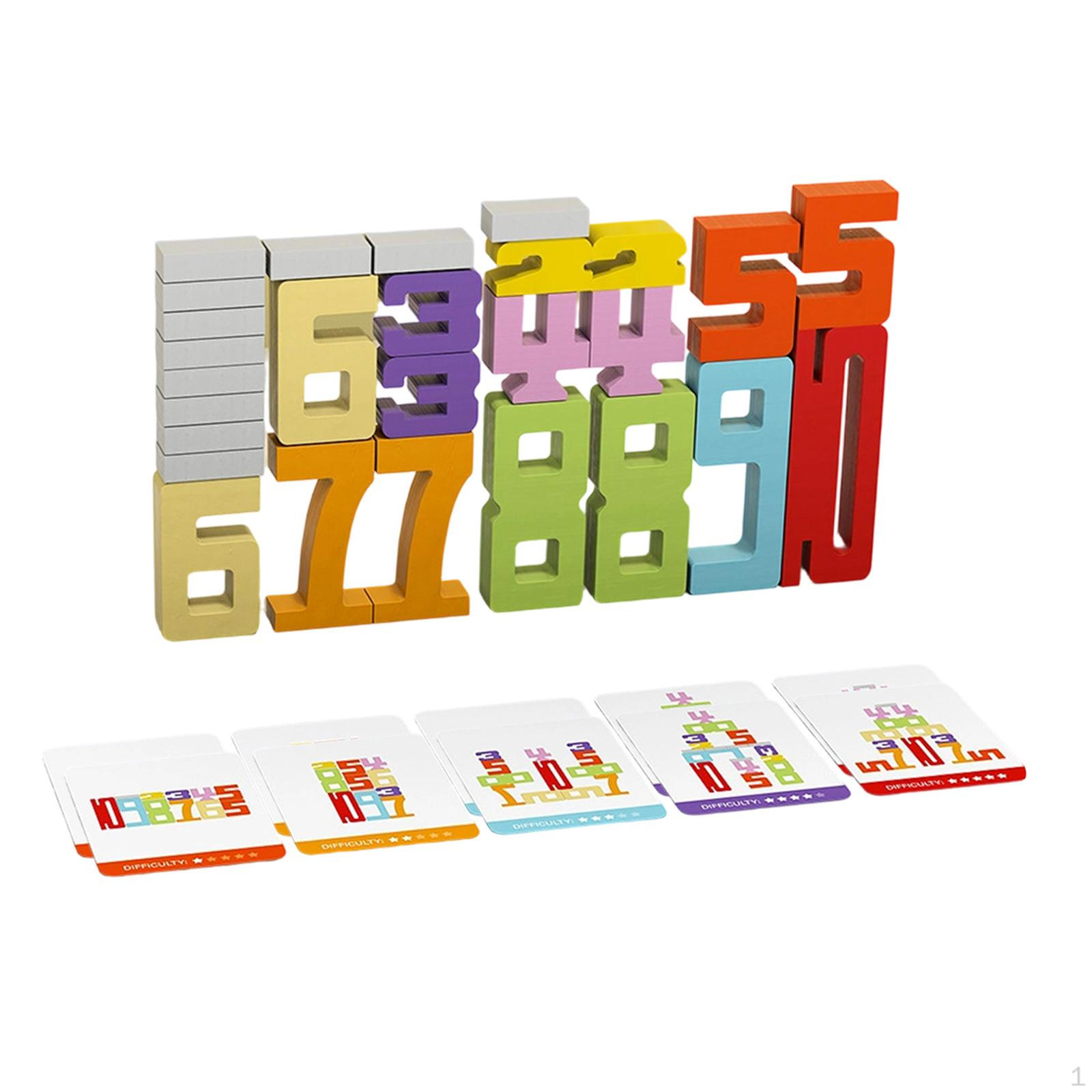Wooden Building Blocks Stacking Game Teaching Aid Math for Kids Balance Competition Toy