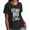 Steak And Tacos Ladies' Cotton T Shirt, Premium Cotton Graphic, Durable, Casual & Fashionable, I Like Mine Well Done, Foodie Tee, Perfect For Everyday