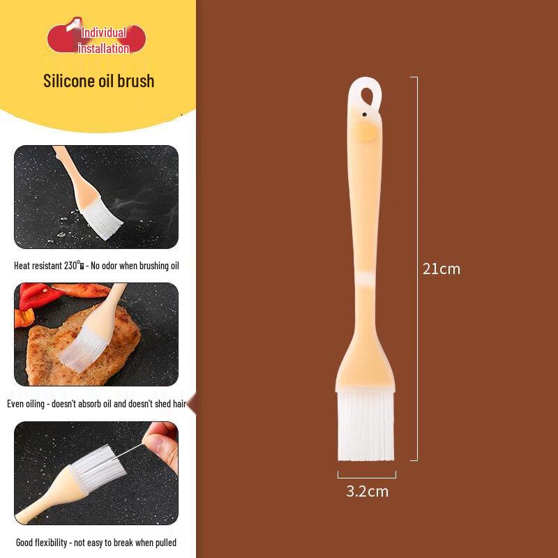 Utoo 3-Piece Silicone Spatula and Basting Brush Set