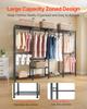 Clothing Garment Rack, Heavy Duty Closet Wardrobe, Adjustable Tiers Clothes Racks with Steel Frame, 499 kg Load Capacity Clothes Rack with 4 Hanging