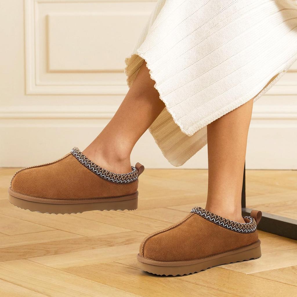 Fashion Shevalues Winter Genuine Suede Snow Boots For Women Fuzzy Cozy Warm House Cotton Boots Water Resistant Non-slip Fur Ankle Boots