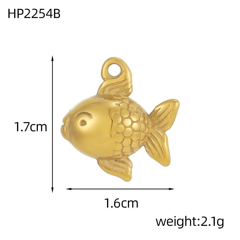 CARLIDANA Fashion Gold Plated Stainless Steel Fish Charms Pendants for Necklace Bracelet Earrings DIY Accessories Women