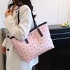 Retro Shopper Shoulder Bags for Women Large Capacity Tote Bag New Designer Bow Print Purses and Handbags KTB