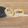 Nidin Top Quality New Fashion Gold Plated Gold/Silver Color Earrings CZ Zircon Ear Hoops Women Round Piercing Aesthetic Jewelry