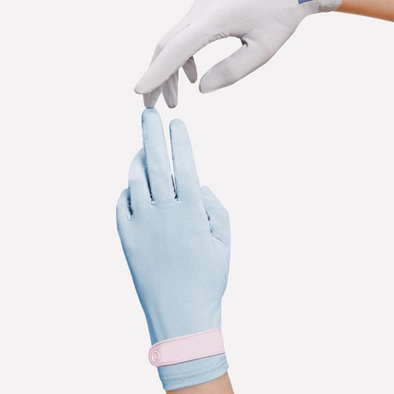 New Riding Gloves Female for Sun for Protection Thin Short Outdoor Ice Silk Anti-UV Anti-Skid Elastic Gloves