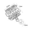 Hollow Out Clothing Accessory Flower Elegant Heart Women Brooches Pearl Shawl Buckle Scarf Buckle