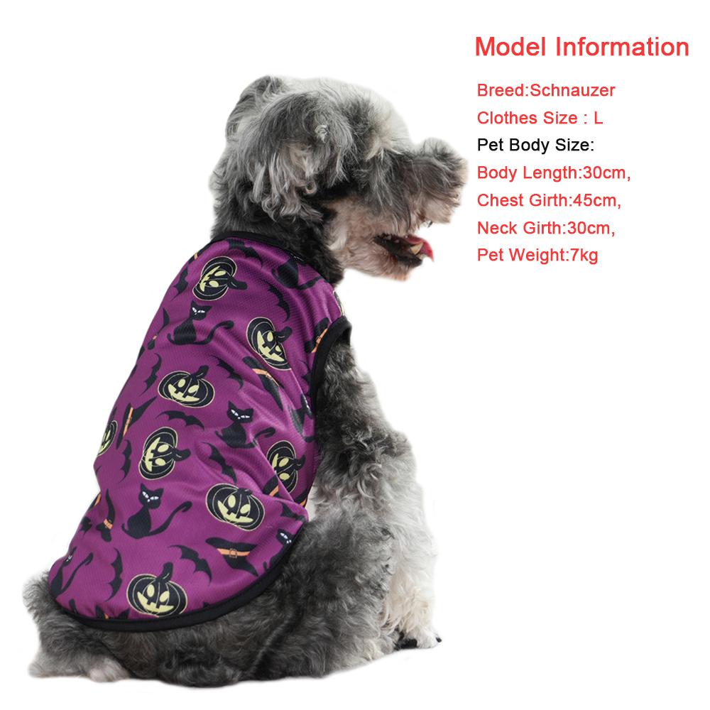 

Halloween Small Dog Clothes Pumpkin Bat Print Puppy Costume Soft Lightweight Cat Sweatshirt Festival Pet Outfits Pug Supplies XS