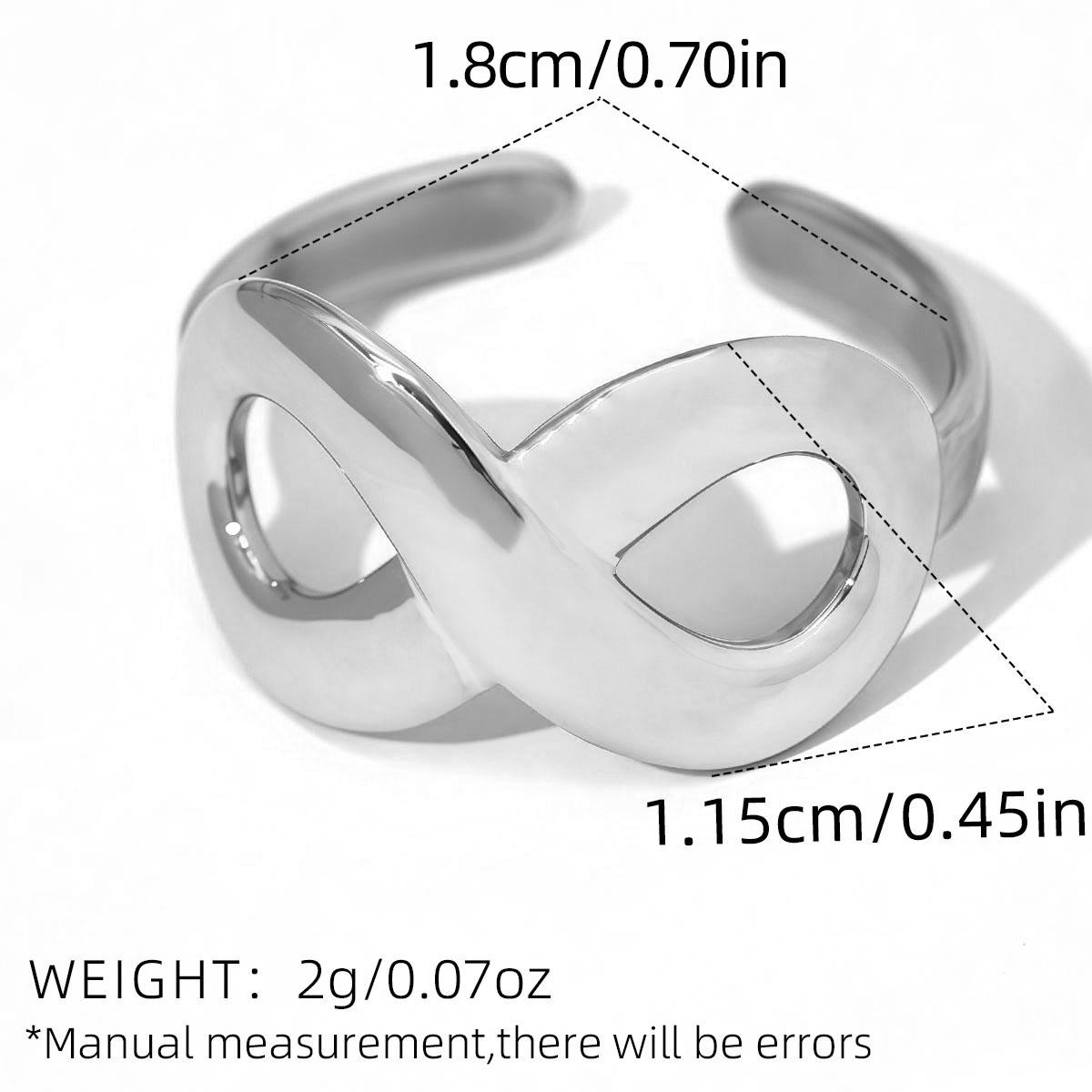 

Stainless Steel Geometric Hollow Adjustable Ring For Women Waterproof Zircon Wholesale Gift For Daily Wear Vacation Seaside Etc
