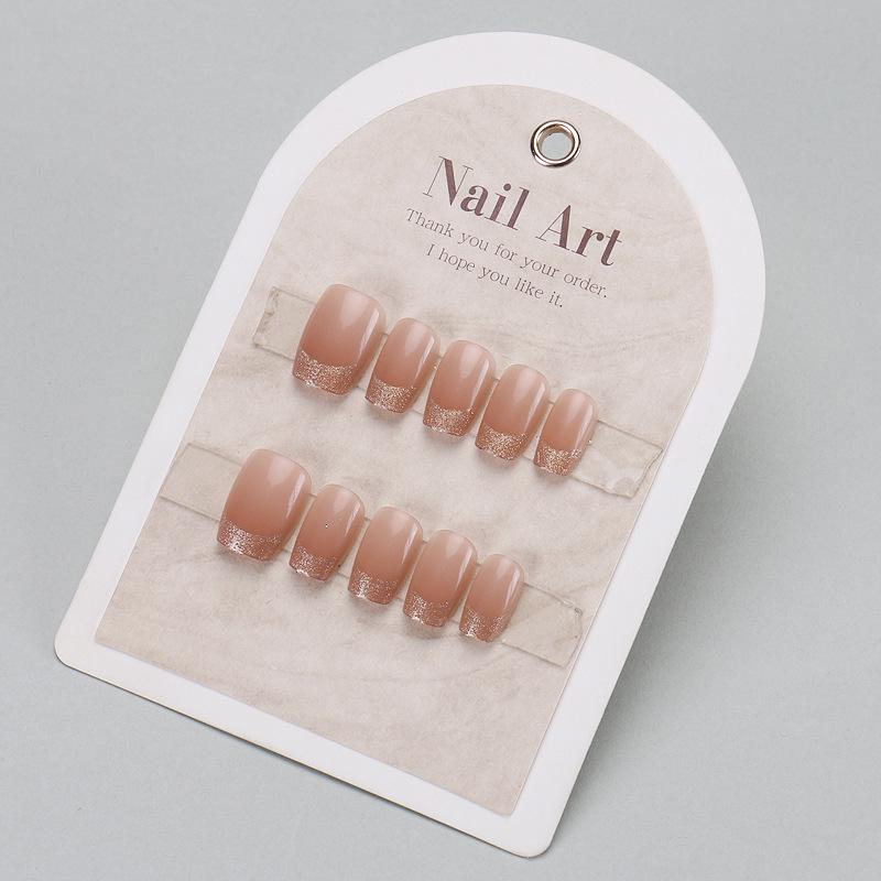 

Trendy French Gold-Edge Reusable Nail Tips Full Set (M/S/XS) # 30 Tips/Sheet