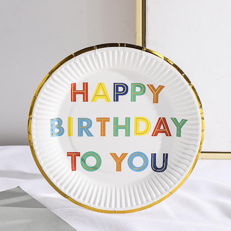 Children's birthday party disposable plate picnic plate Cake plate Large paper plate dessert table decoration set tableware