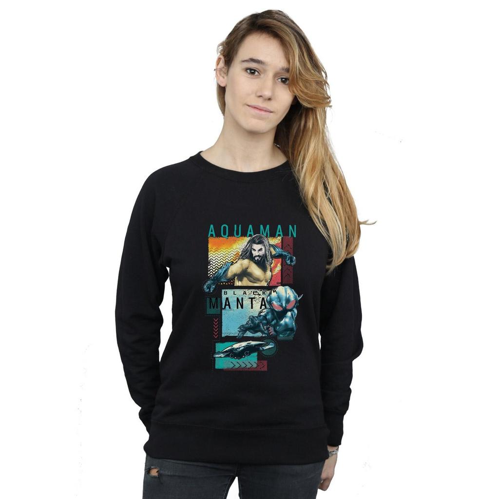 DC Comics Womens/Ladies Aquaman Character Tiles Sweatshirt