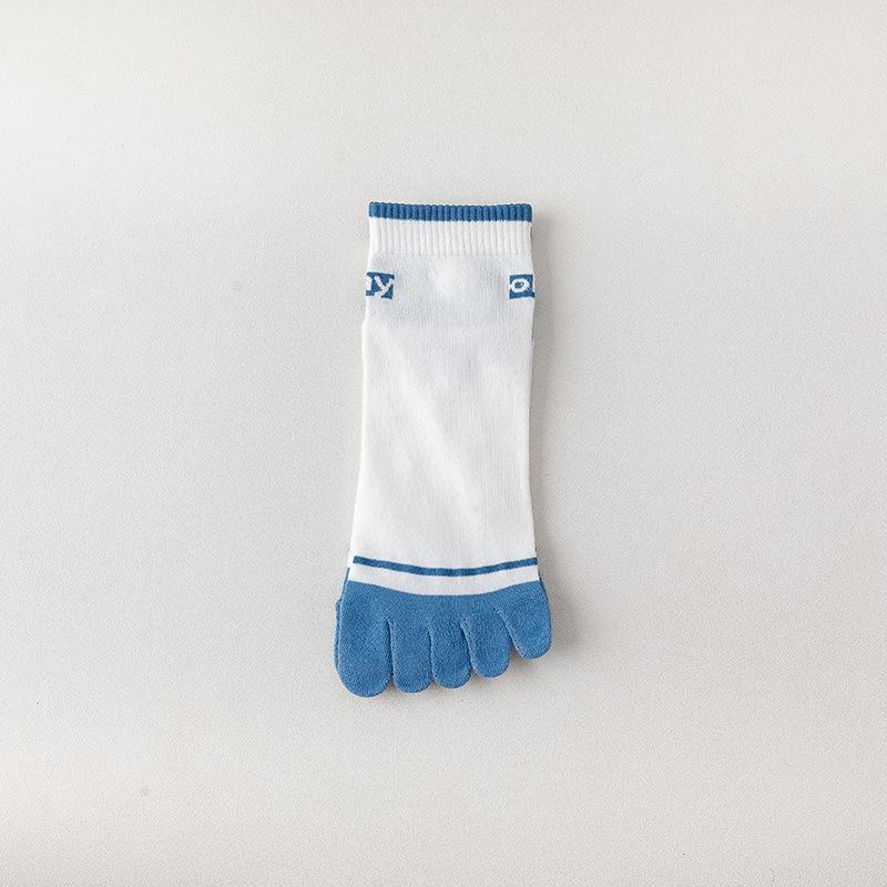 Fünf-Zehen-Socken, Damen-Streifen-Baumwollsocken, Atmungsaktiv, Anti-Sportler und Schweißabsorbierend, Kurze Socken mit Zehentrennung, Sport-Baumwollsocken
