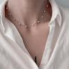 Fashion Imitation Pearl Rhinestone Necklace Stainless Steel Extra Long Drawstring Snake Tassel Metal Chain Women's Jewelry Gifts