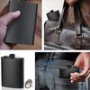 Edelstahl Taschenflasche Flache Whiskyflasche Trinkgeschirr Schwarzer Taschenflakon Camping