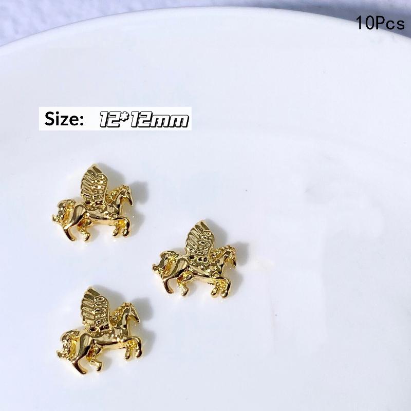 3DCartoon Alloy Pony Nail Accessories Stylish Three-dimensional Horse Nail Decoration For Girls Manicure Accessories