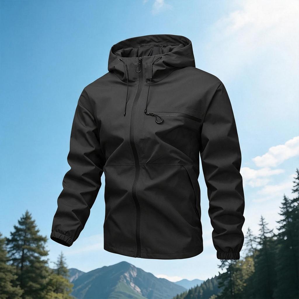 Men's Soft Jacket Windproof Hooded Lightweight Outdoor Jacket for Spring and Hiking Casual