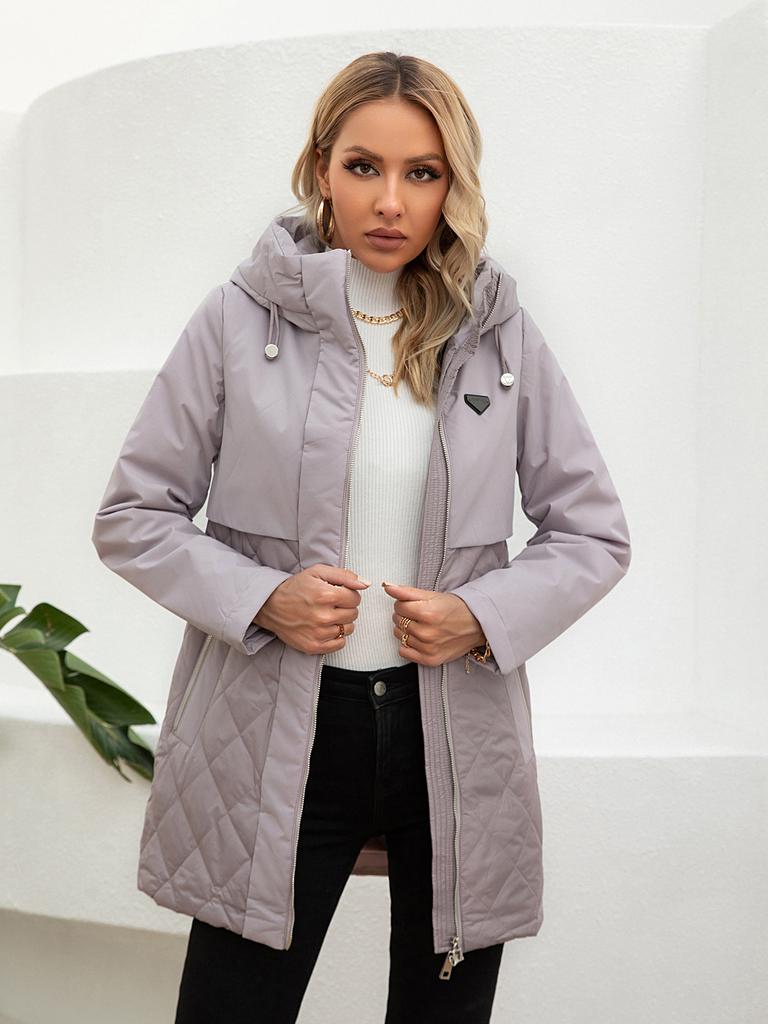 Cinemore New women's jacket spring High-Quality Mid-Length  Women coat Stitching Hooded Design Windproof Casual parkas 8226