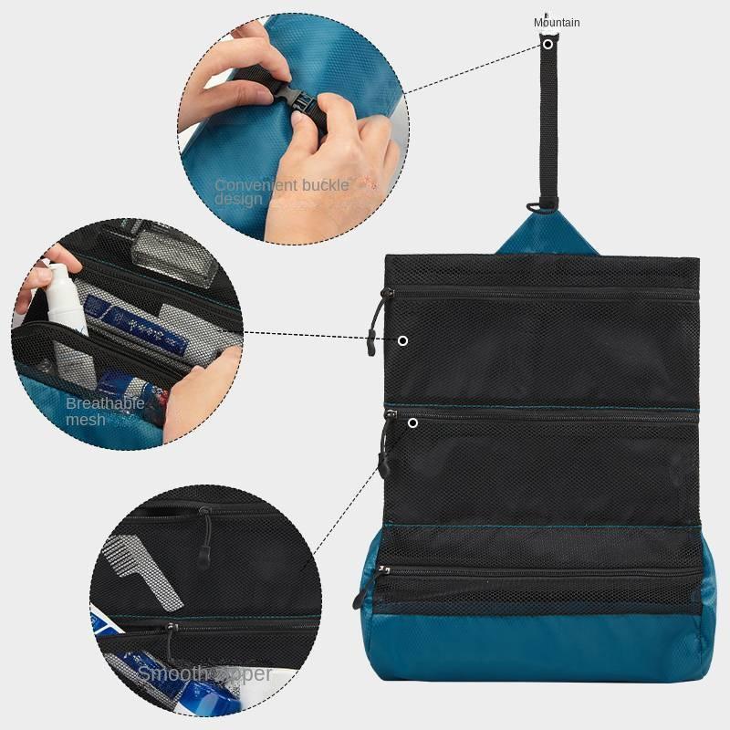 Travel Foldable Toiletry Bag Men's Portable Dry and Wet Separation Travel Wash Waterproof Women's Makeup Bag