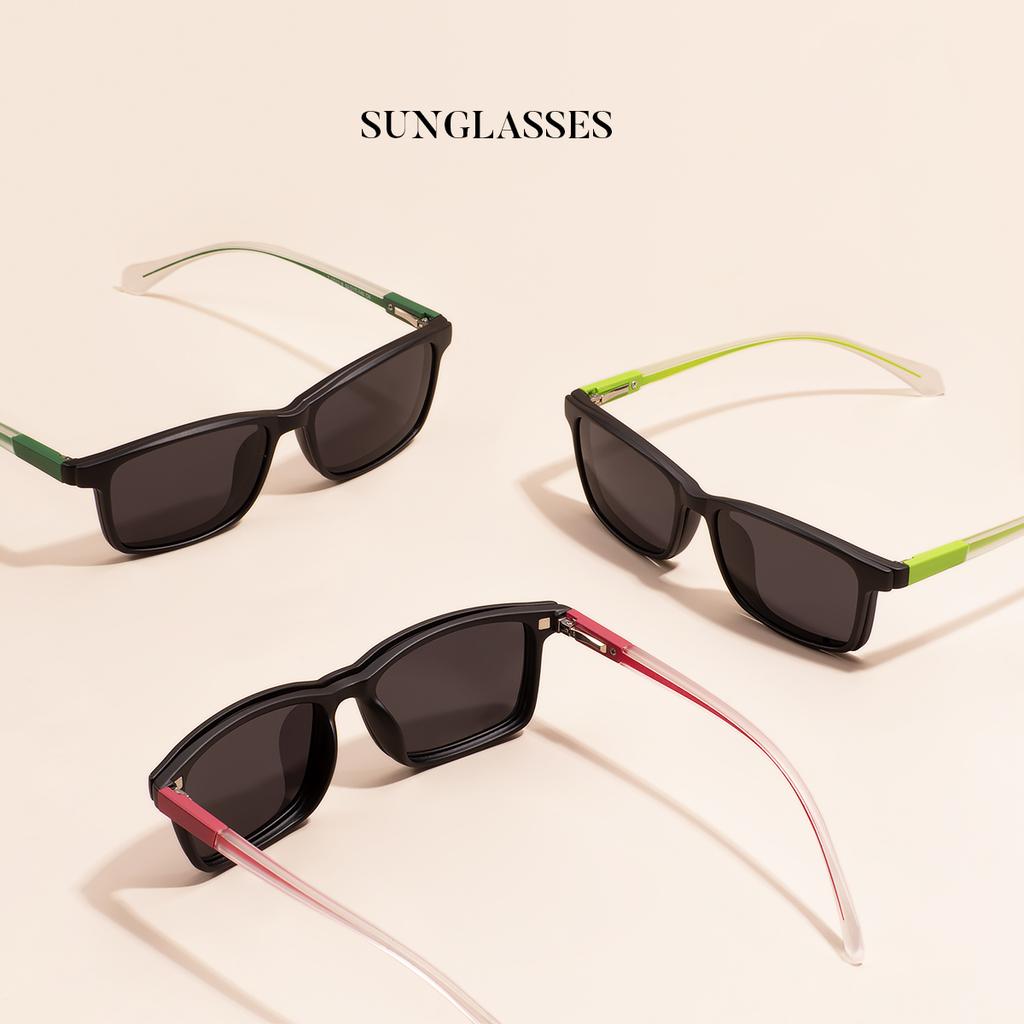 TR90 Lightweight Men and Women Polarized Black Driving Sunglasses With Clip On And Spring Hinge For Prescription Optical Lenses